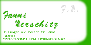 fanni merschitz business card